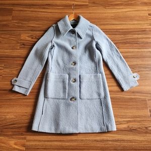 J crew blue wool topcoat size 2